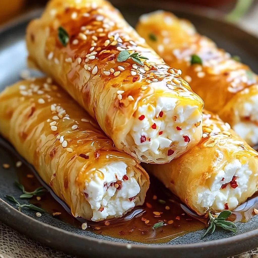 Oven-Fried Feta Rolls with Chili Honey Recipe
