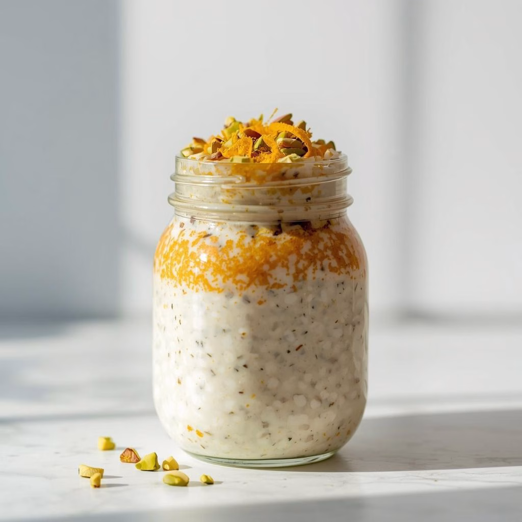 Pistachio Orange Blossom Overnight Oats Recipe