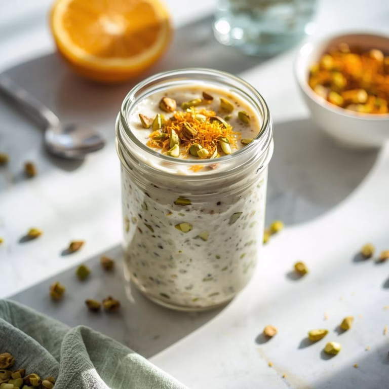 Pistachio Orange Blossom Overnight Oats Recipe
