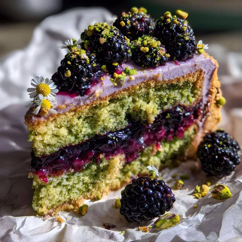 Pistachio And Blackberry Olive Oil Cake Recipe