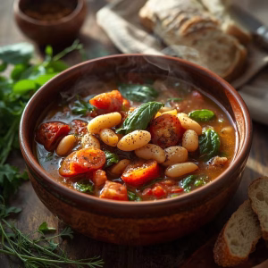 Roasted Tomato, White Bean & Spinach Stew Recipe