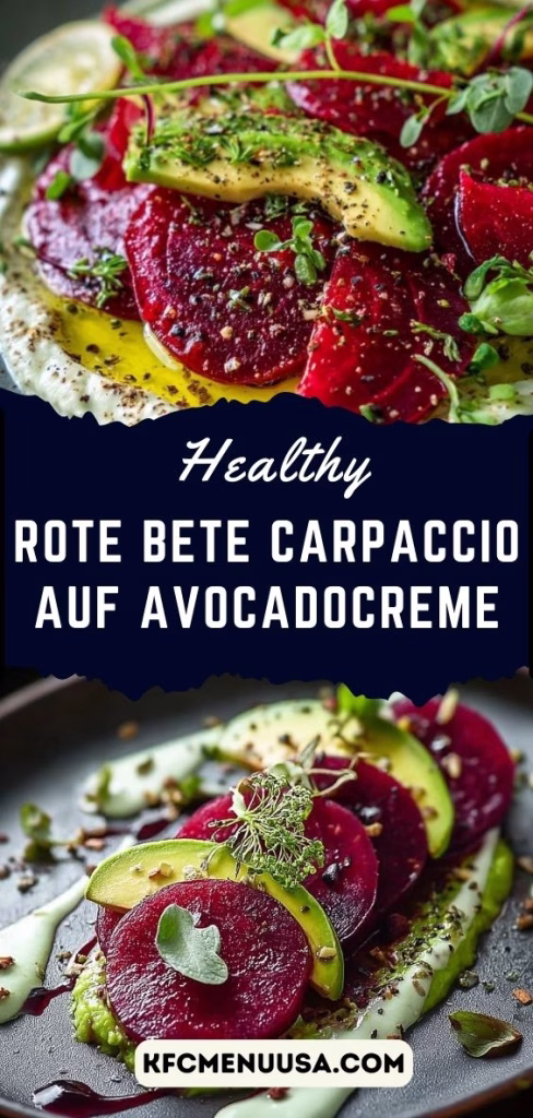 Rote Bete Carpaccio auf Avocadocreme Recipe