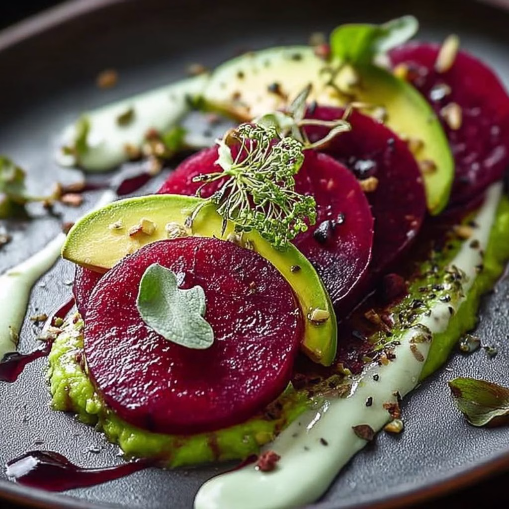 Rote Bete Carpaccio auf Avocadocreme Recipe