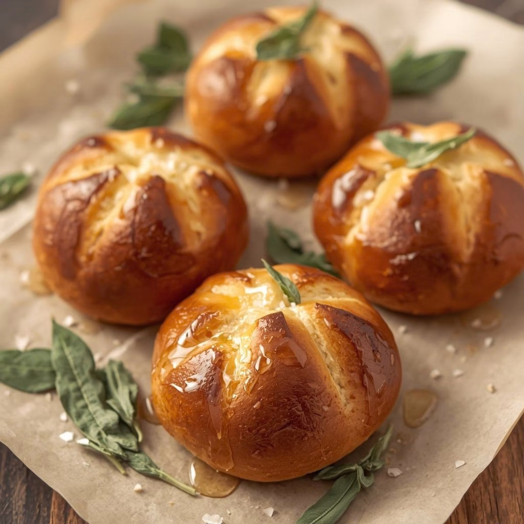 Salted Sage Honey Butter Brioche Rolls Recipe