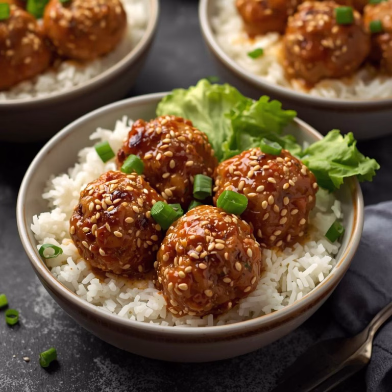 Sesame Chicken Meatball Bowls Recipe