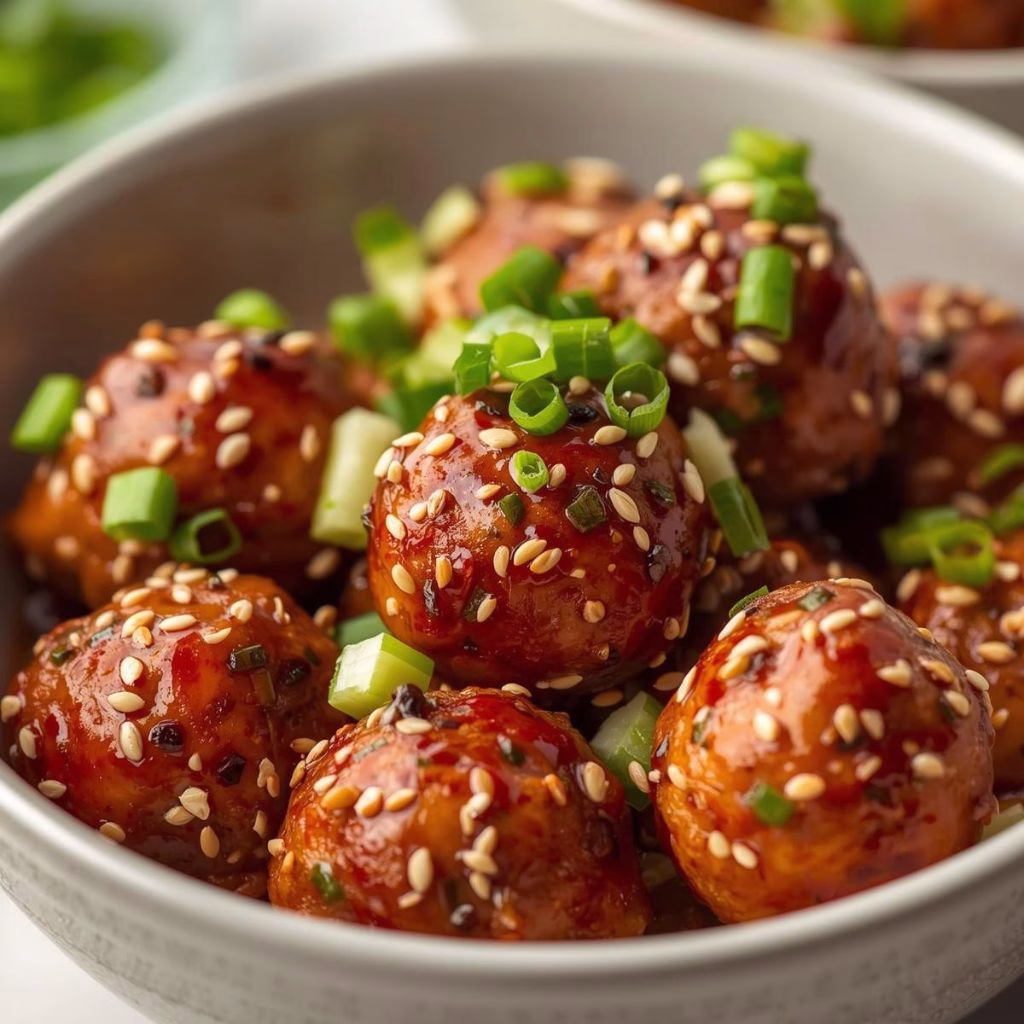 Sesame Chicken Meatball Bowls Recipe