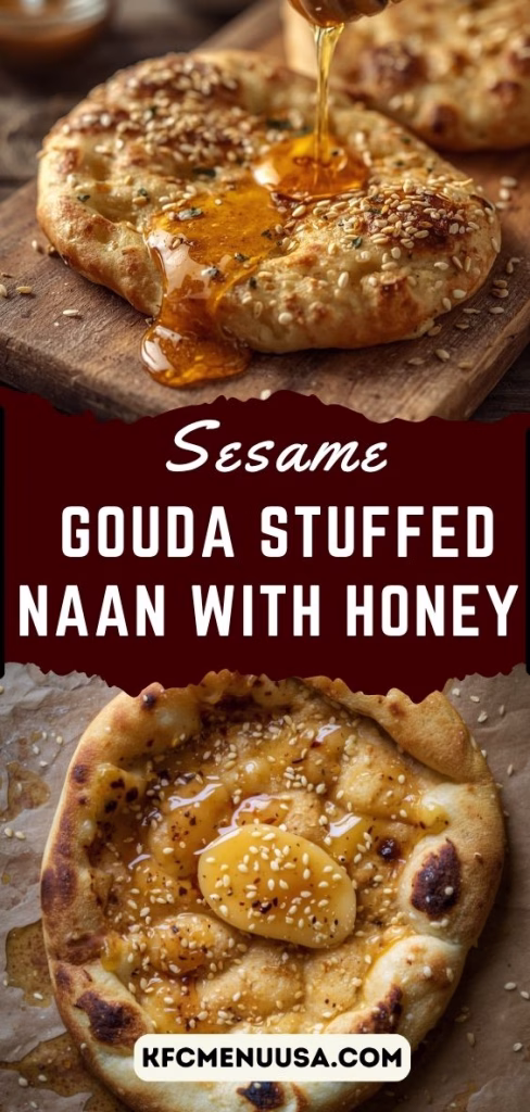 Sesame Gouda Stuffed Naan with Honey Recipe