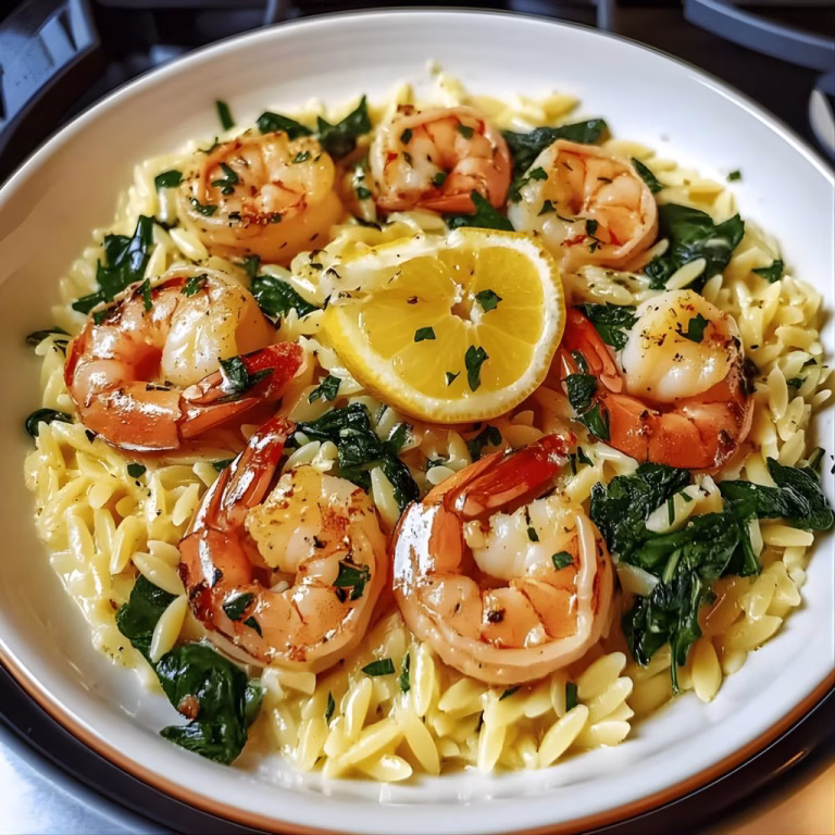 Shrimp Orzo in Lemon Garlic Sauce Recipe