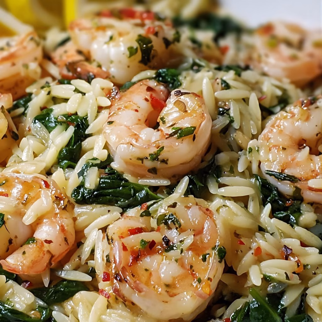 Shrimp Orzo in Lemon Garlic Sauce Recipe