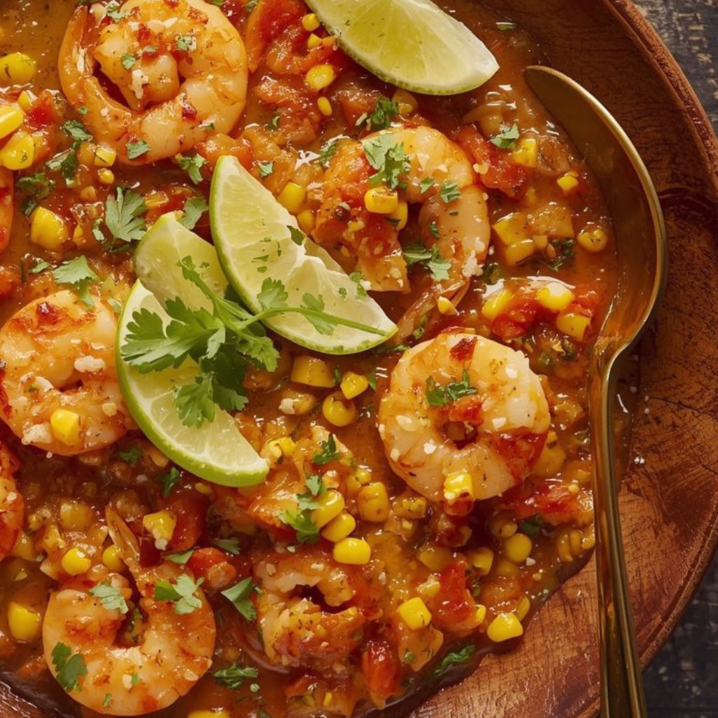 Shrimp with Mexican Street Corn Sauce Recipe
