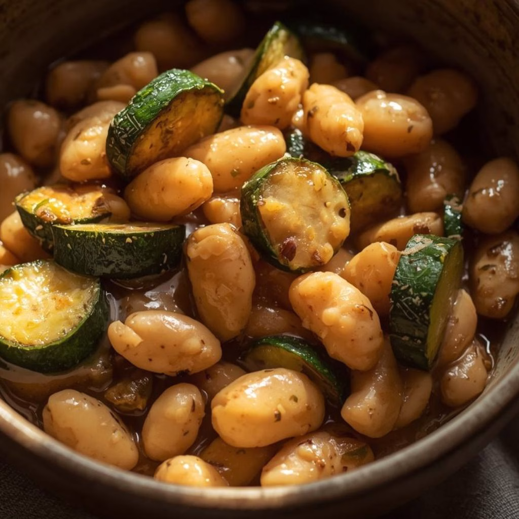 Slow-Cooked Courgettes & Creamy Butter Beans Recipe