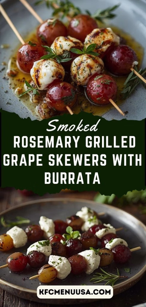 Smoked Rosemary Grilled Grape Skewers with Burrata Recipe