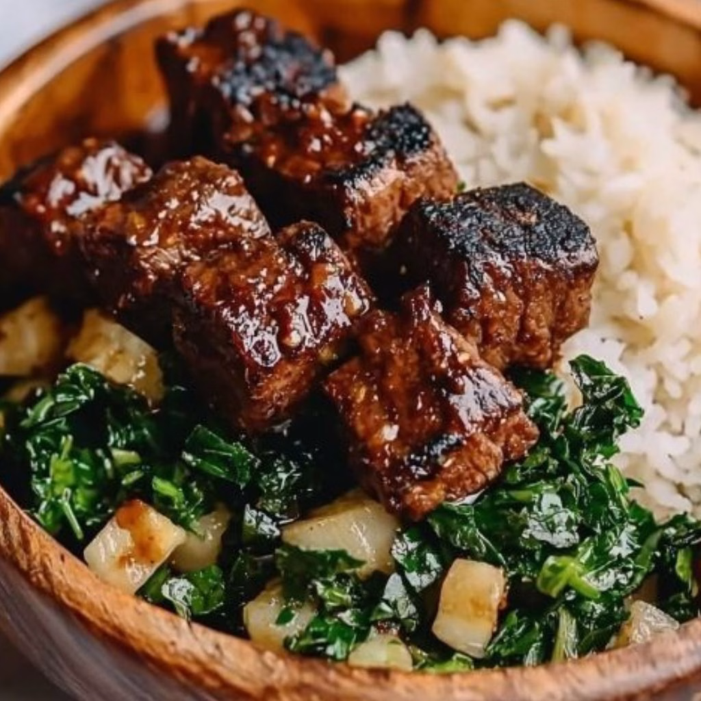 Steak Bites with Miso Ginger Dressing