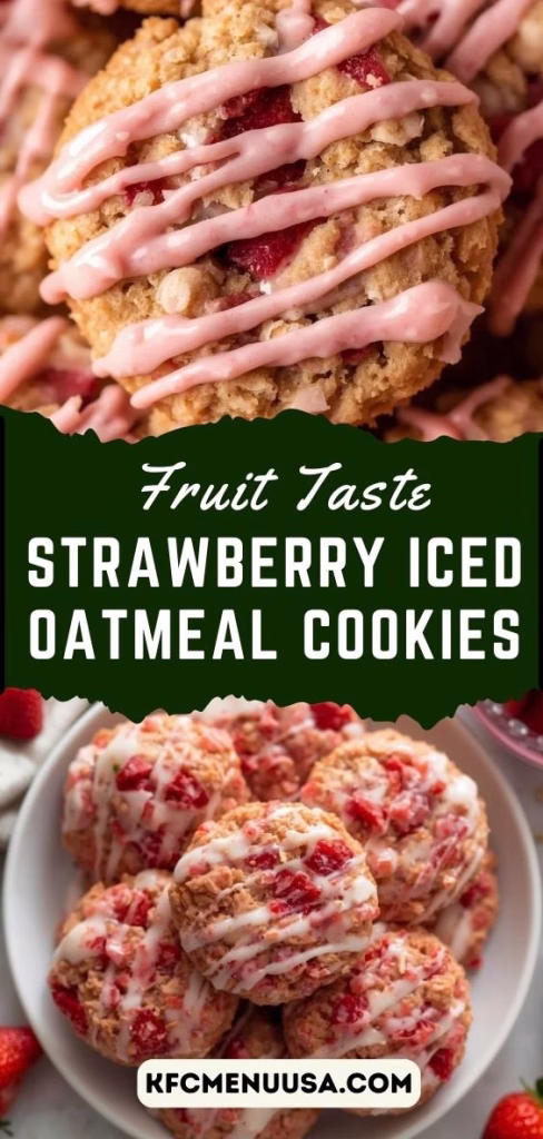 Strawberry Iced Oatmeal Cookies Recipe