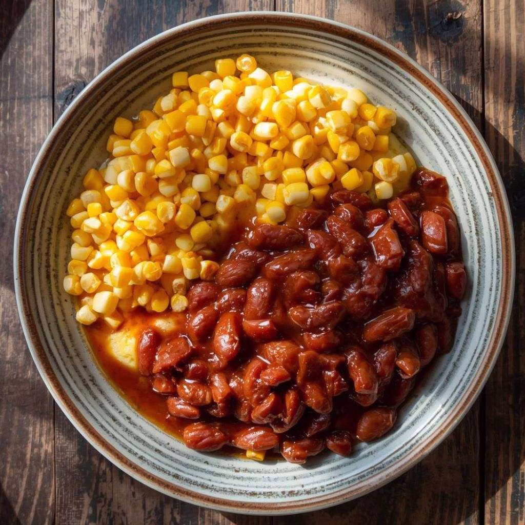 Sweet Corn Polenta with Baked Beans Recipe