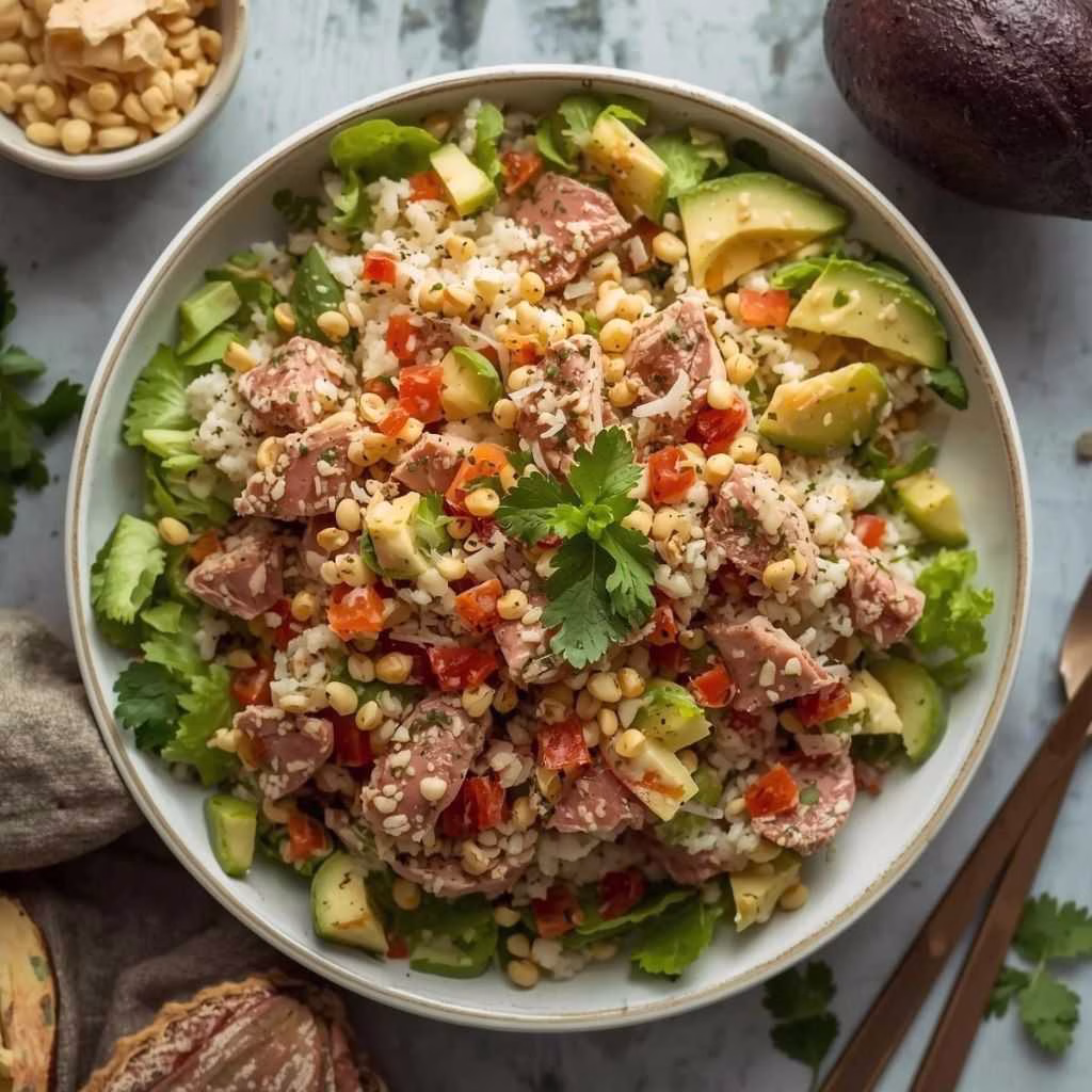 Tuna Avocado Crispy Rice Salad Recipe
