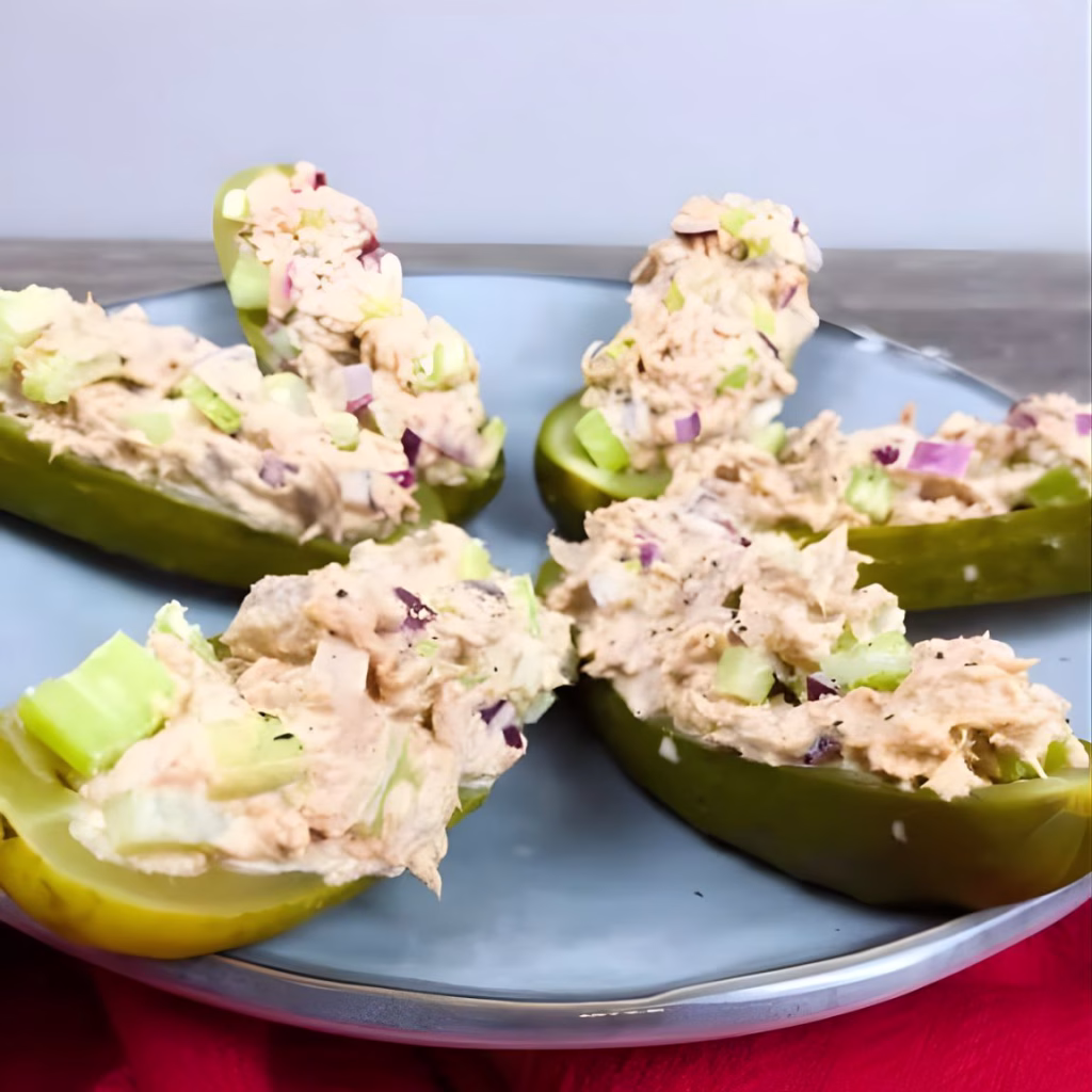 Tuna Pickle Boats Recipe