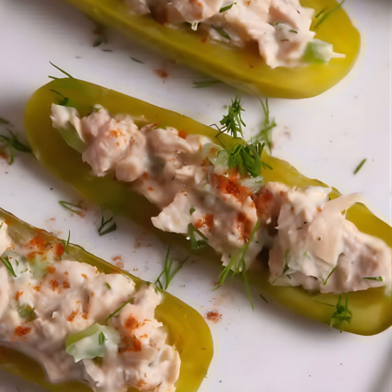 Tuna Pickle Boats Recipe