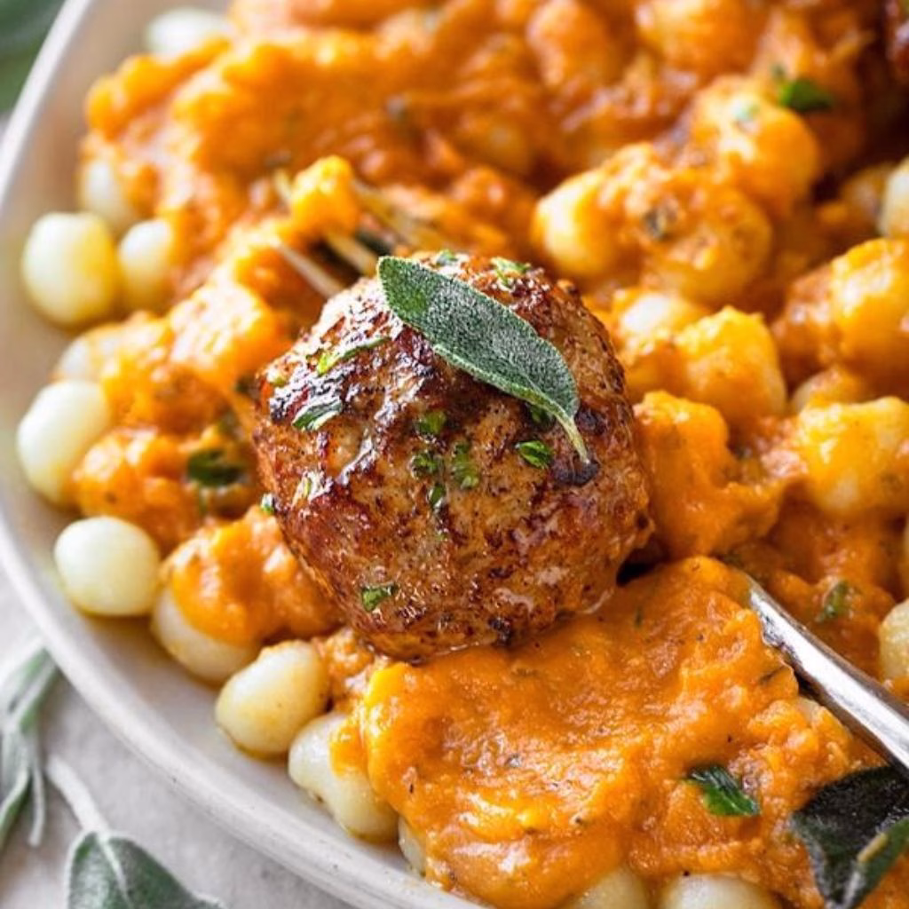 Turkey Meatballs in Pumpkin Sage Sauce Recipe