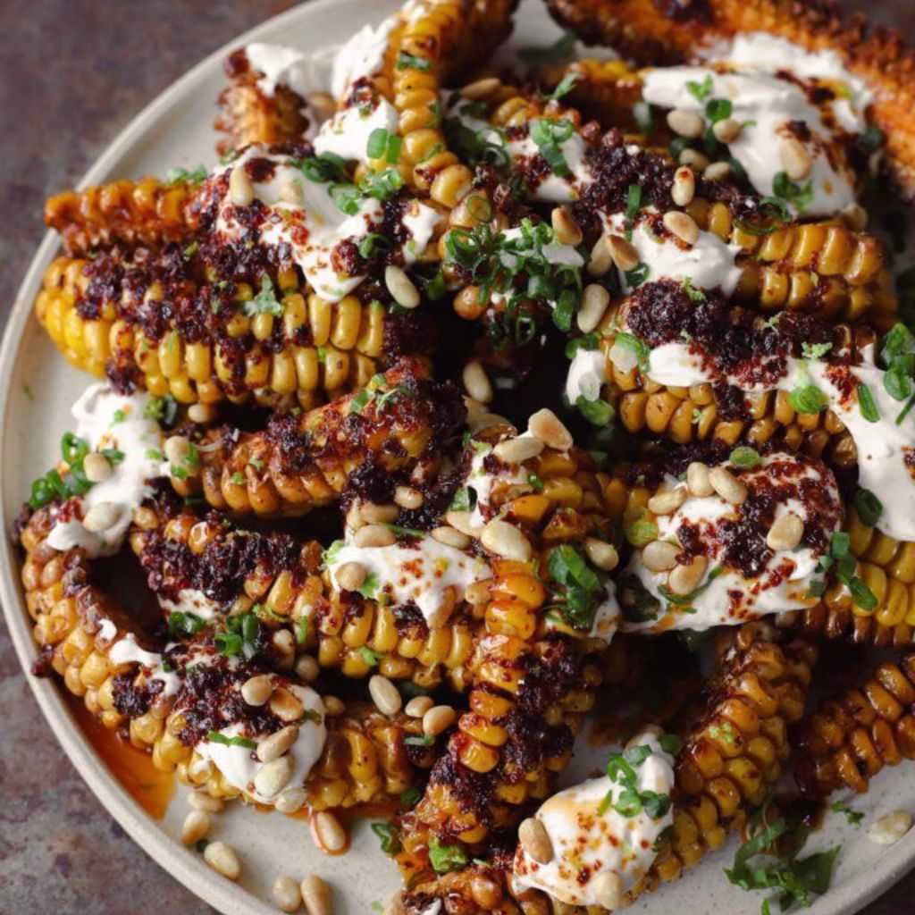 Vegan Corn Ribs with Aleppo Chili Butter & Lime Zest Cream Cheese Recipe