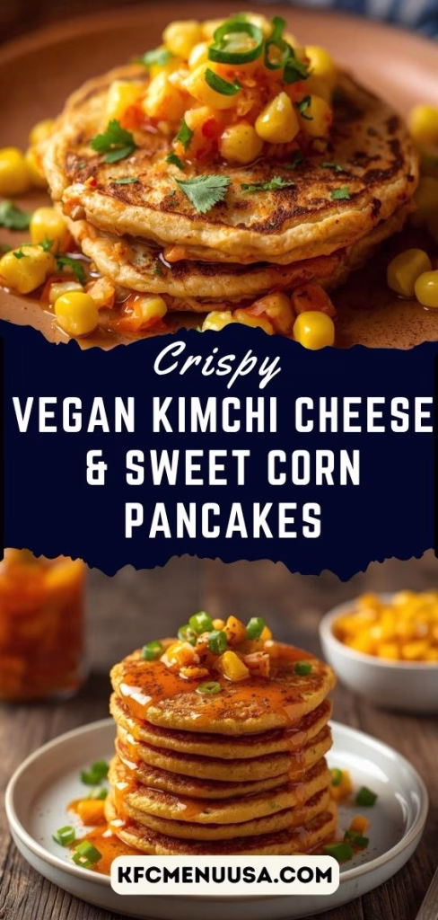 Vegan Kimchi Cheese & Sweet Corn Pancakes Recipe