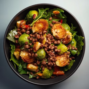 Warm Brussels Sprout Salad with Lentils Recipe