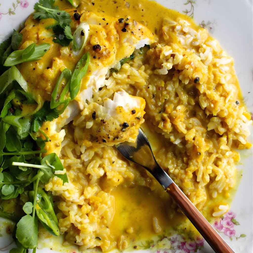 Yellow Curry Poached Cod Recipe