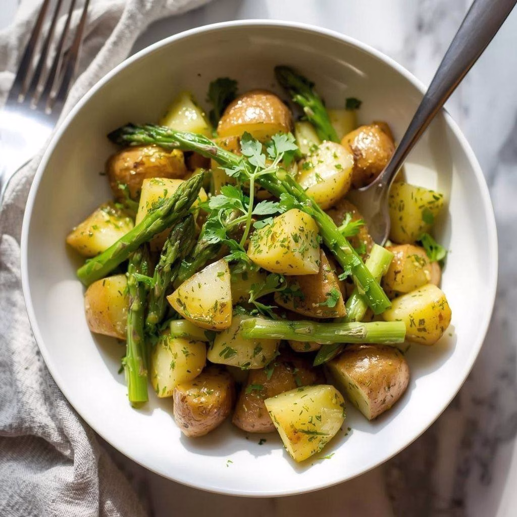 Lemon Herb Asparagus Potato Salad Recipe