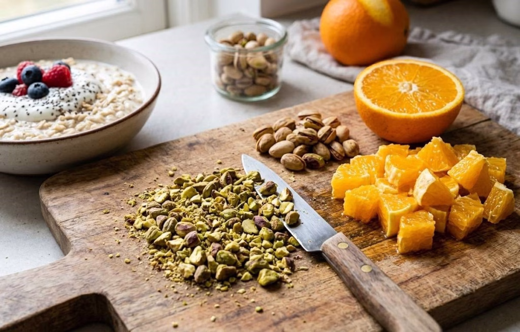 Pistachio Orange Blossom Overnight Oats Recipe