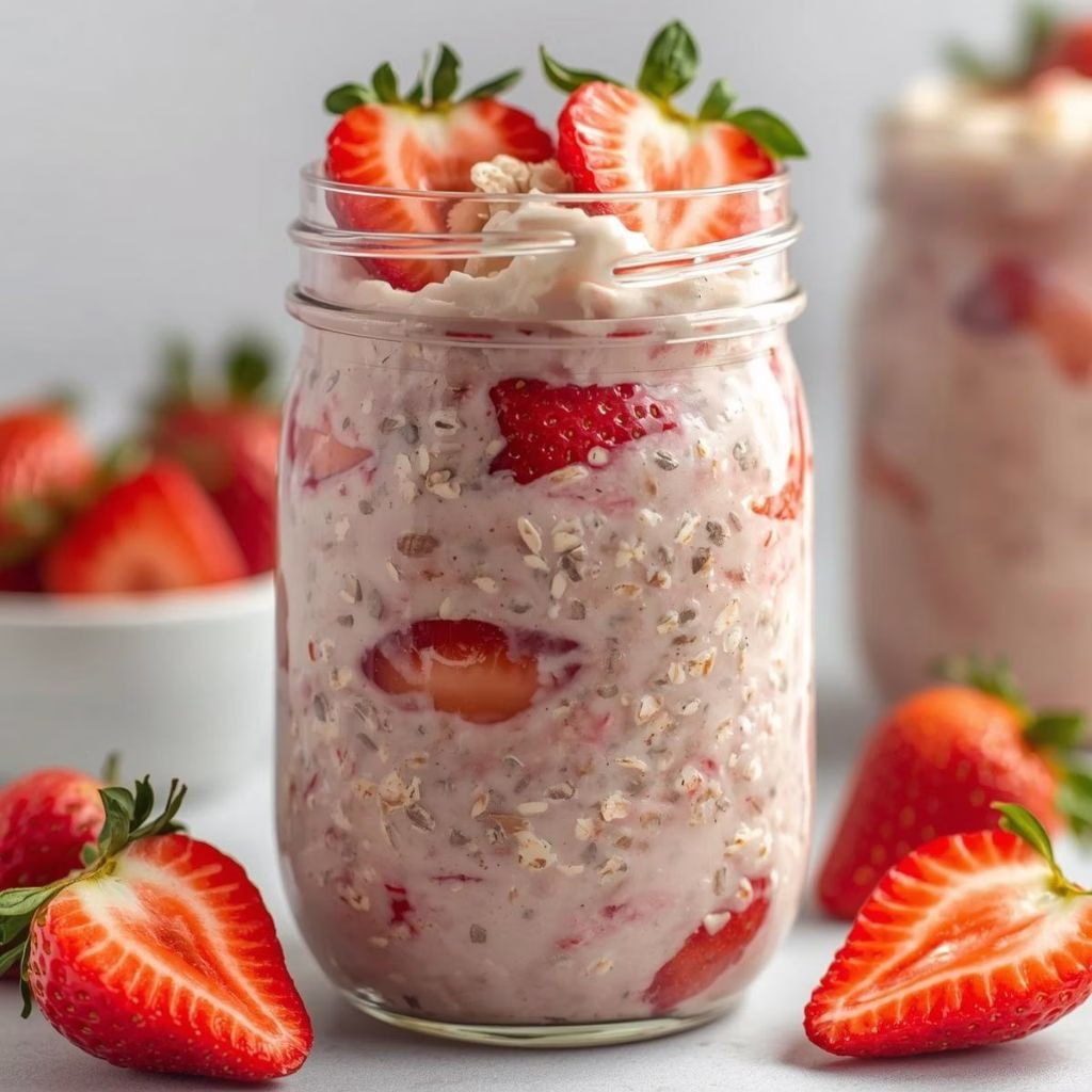 Strawberry Protein Overnight Oats Recipe