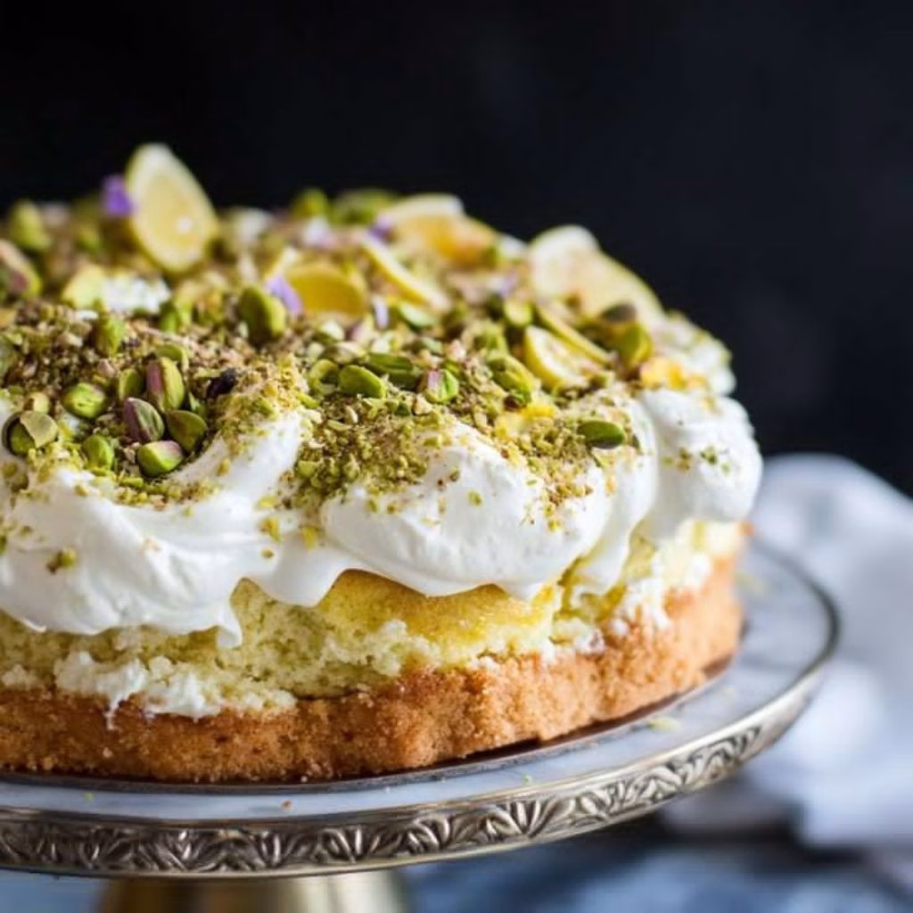 Lemon Pistachio Ricotta Cloud Cake Recipe