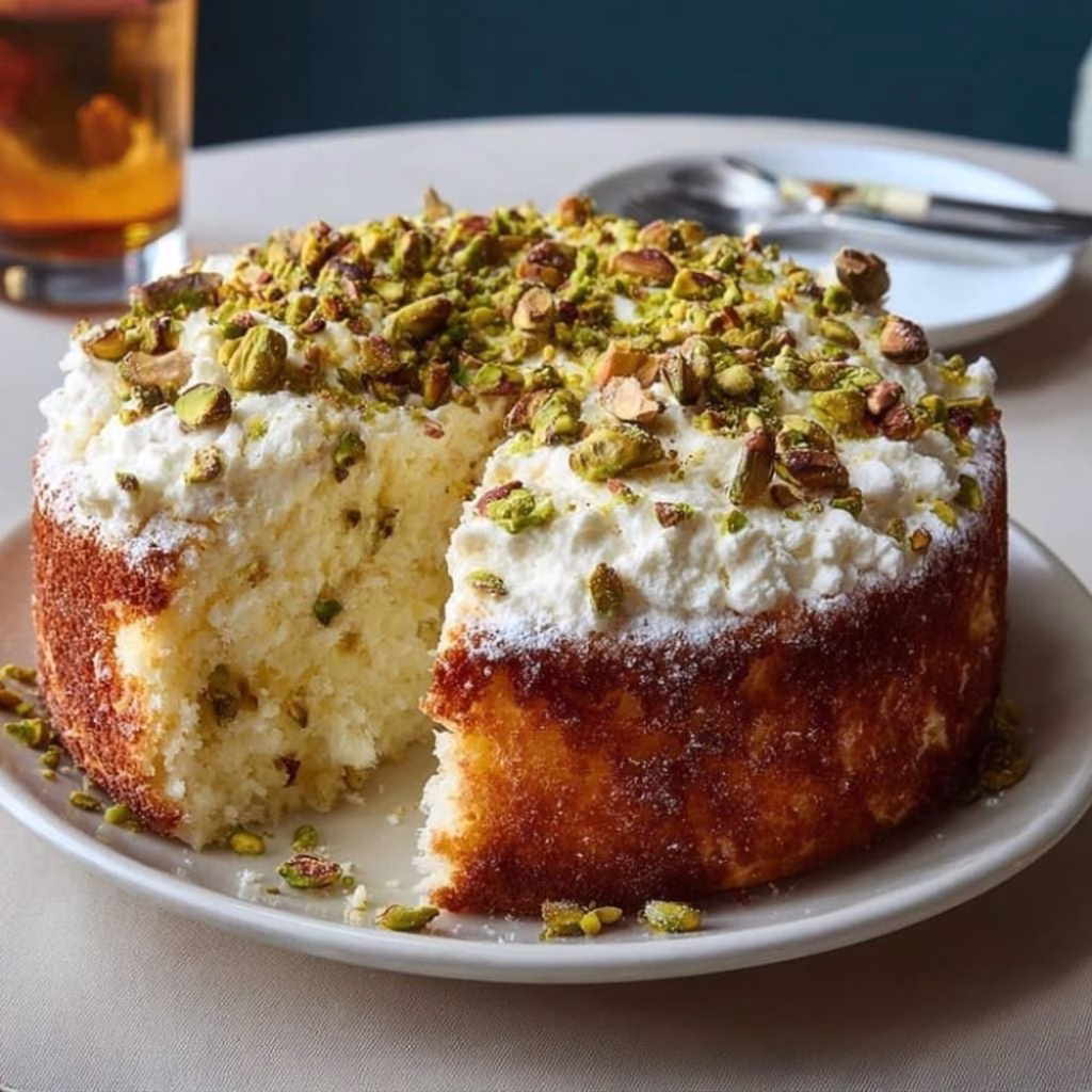 Lemon Pistachio Ricotta Cloud Cake Recipe