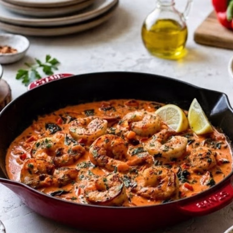 Creamy Garlic-Paprika Shrimp Skillet Recipe