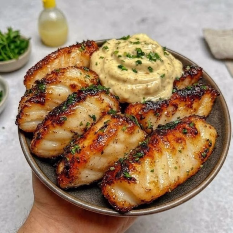 Lemon Butter Fish Bites with Garlic Aioli Recipe