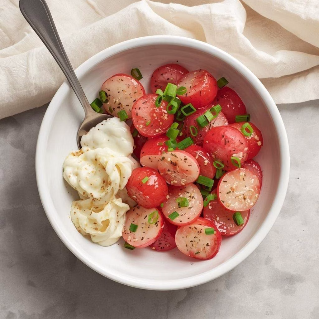 Roasted Radishes with Garlic Chive Yogurt Recipe
