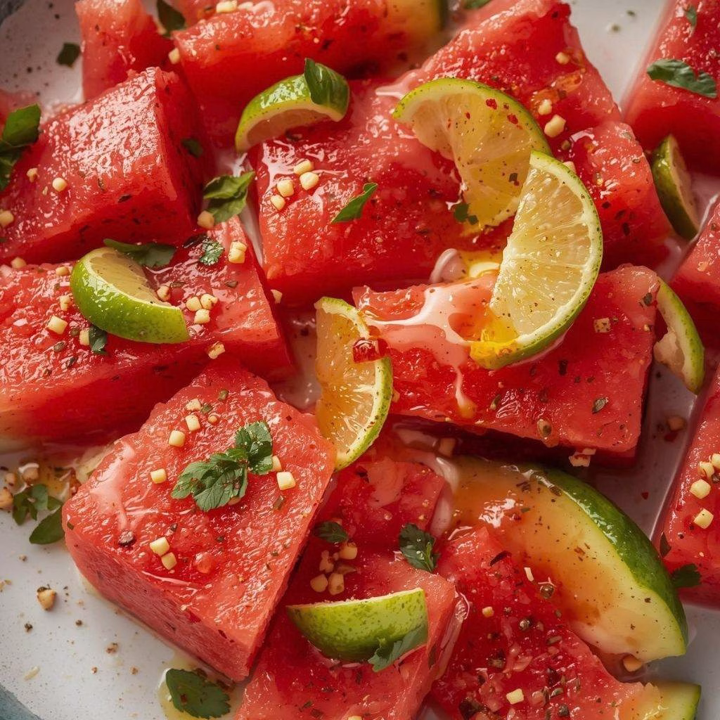 Chili Lime Watermelon with Labneh and Honey Recipe