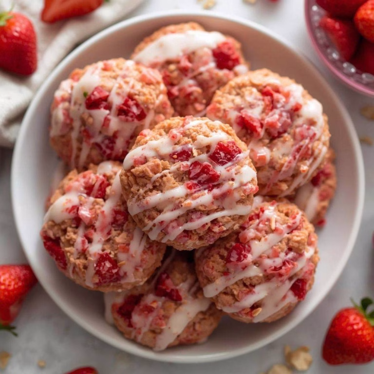 Strawberry Iced Oatmeal Cookies Recipe