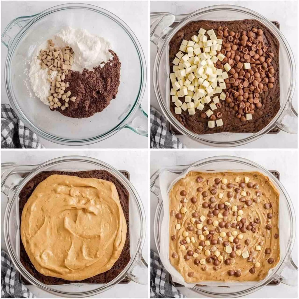 Puppy Chow Topped Peanut Butter Brownies Recipe