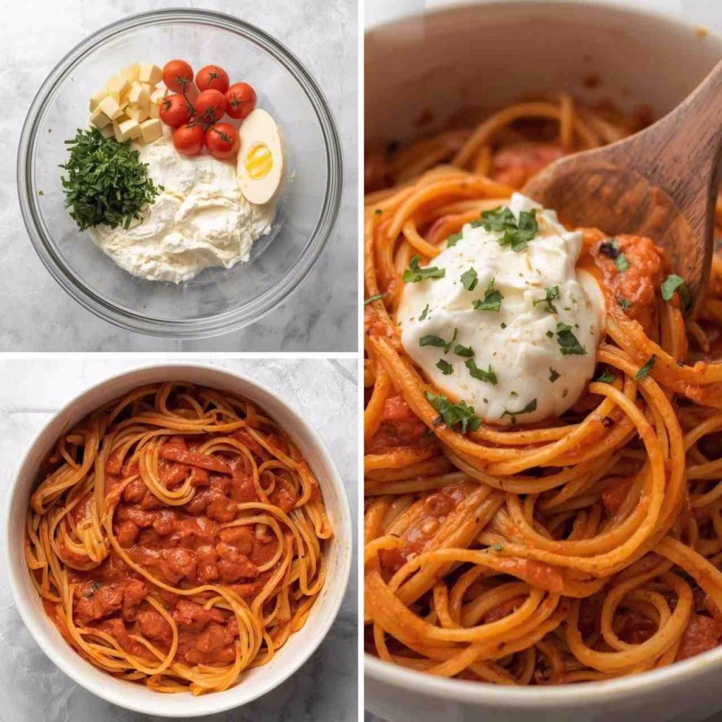 Spicy Tomato Burrata Pasta Recipe