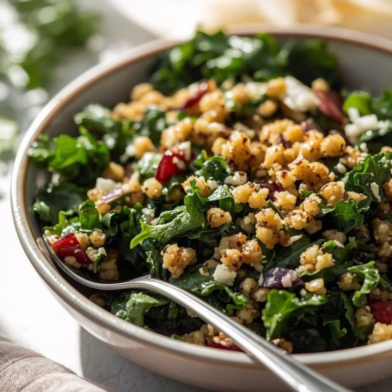 Baked Kale Salad with Crispy Quinoa Recipe