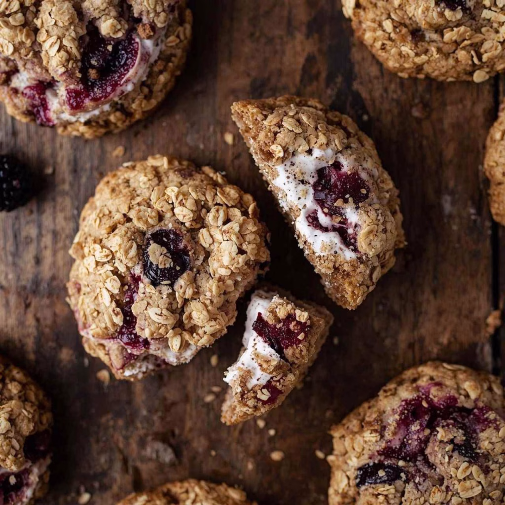 Blackberry Cream Oatmeal Sandwich Cookies Recipe
