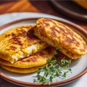 Venezuelan Sweet Corn Cachapas with Melty Cheese Recipe