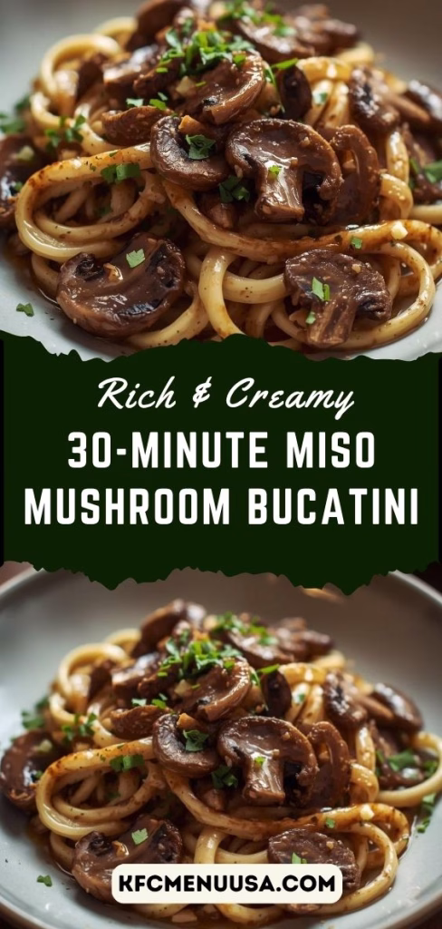 30-Minute Miso Mushroom Bucatini Recipe