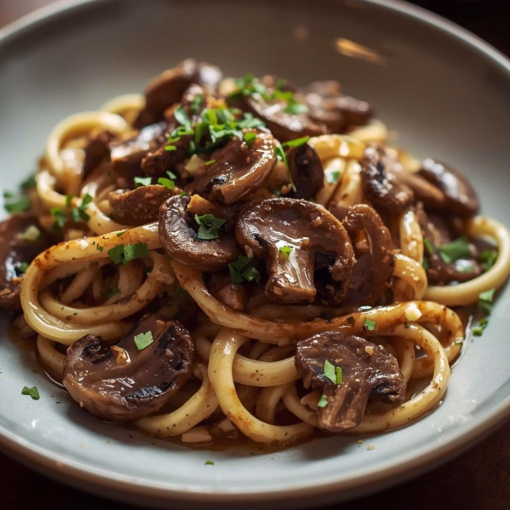 30-Minute Miso Mushroom Bucatini Recipe