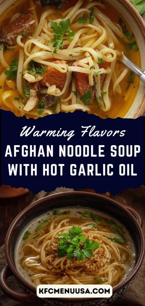 Afghan Noodle Soup with Hot Garlic Oil Recipe