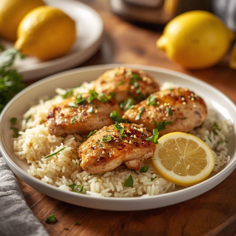 Air Fryer Greek Lemon Chicken & Rice Bake Recipe