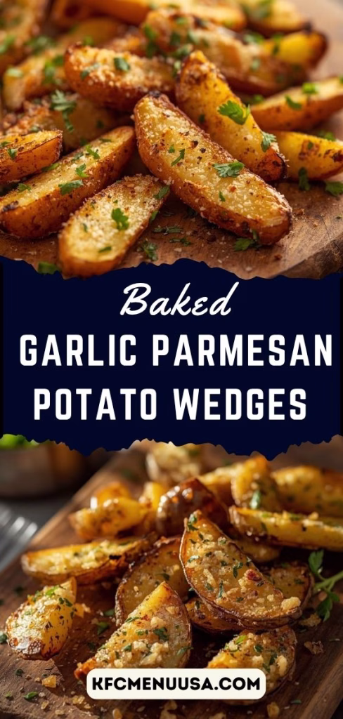 Baked Garlic Parmesan Potato Wedges Recipe