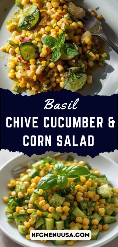 Basil Chive Cucumber & Corn Salad Recipe