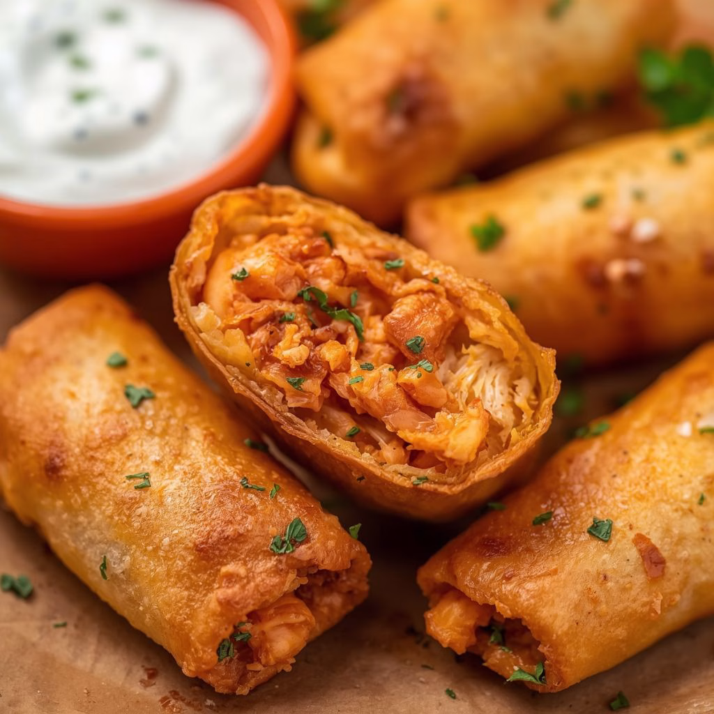 Buffalo Chicken Egg Rolls Recipe