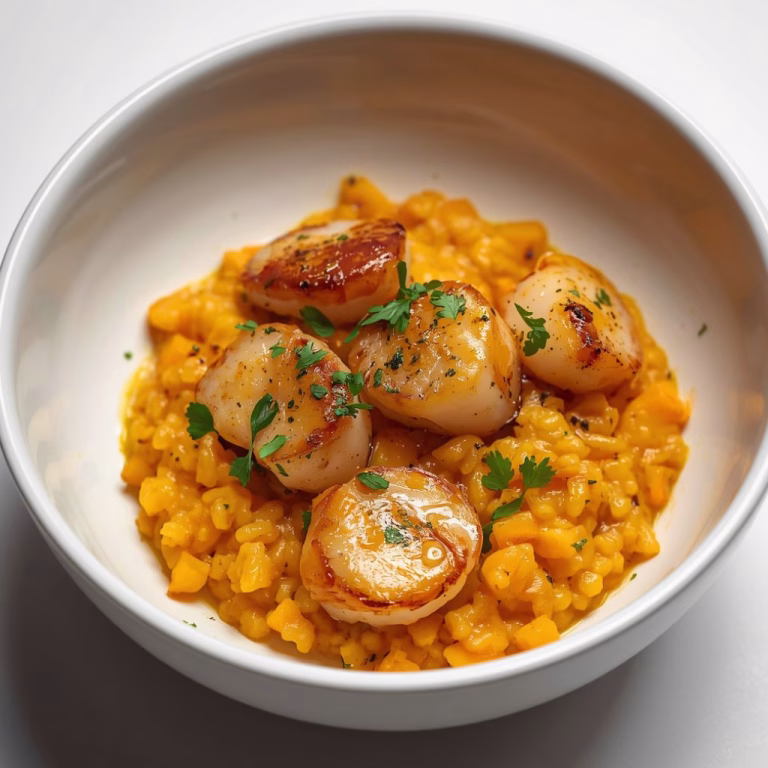 Butternut Squash Risotto with Scallops Recipe